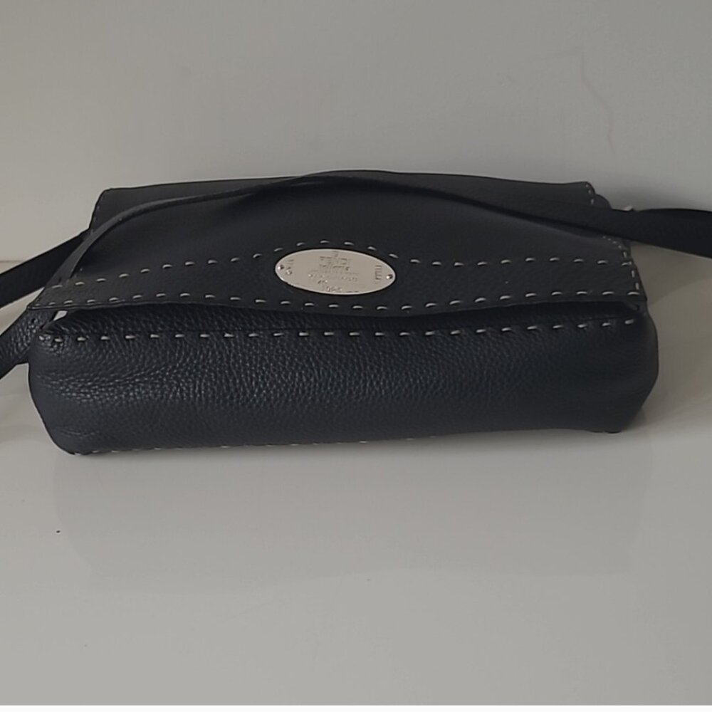 FENDI Black Leather Messenger Bag - Picture 8 of 16